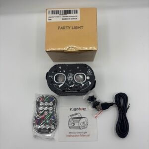 KisMee Mini DJ Disco Party Lights w/ Remote - RGB, Sound Activated, Laser Light